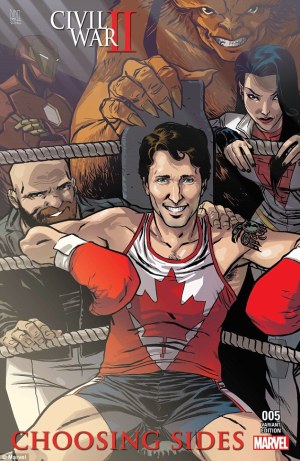 Marvel cover with Canadian PM